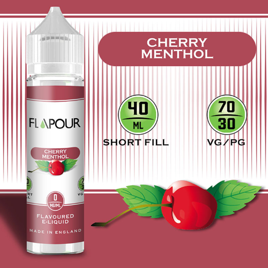 Flapour Cherry Menthol E-Liquids, Shortfill, MTL Shortfills