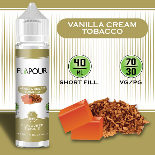 Flapour Vanilla Tobacco E-Liquids, Shortfill, MTL Shortfills
