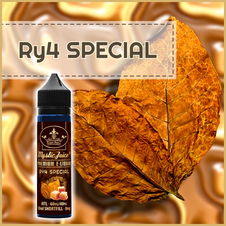 Mystic Juice RY4 Special Tobacco, E-Liquids, Shortfill, MTL Shortfills