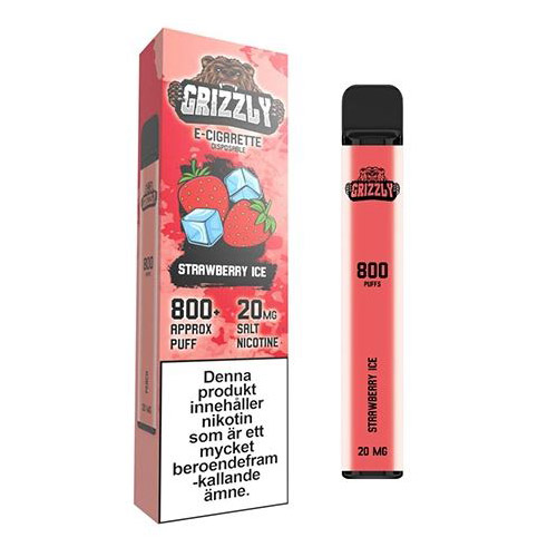 Grizzly disposable engangs vape 20mg 800 puff - Strawberry Ice