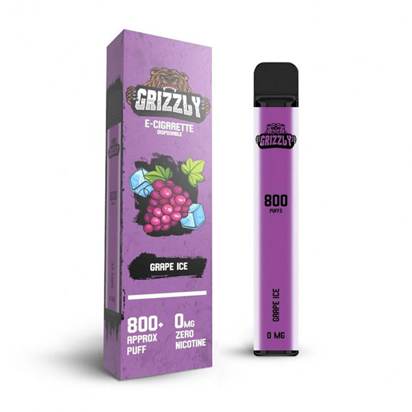 Grizzly disposable engangs vape nikotinfri 800 puff - grape ice