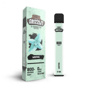 Grizzly disposable engangs vape nikotinfri 800 puff - menthol