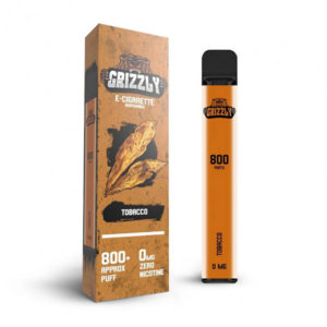 Grizzly disposable engangs vape nikotinfri 800 puff - tobacco