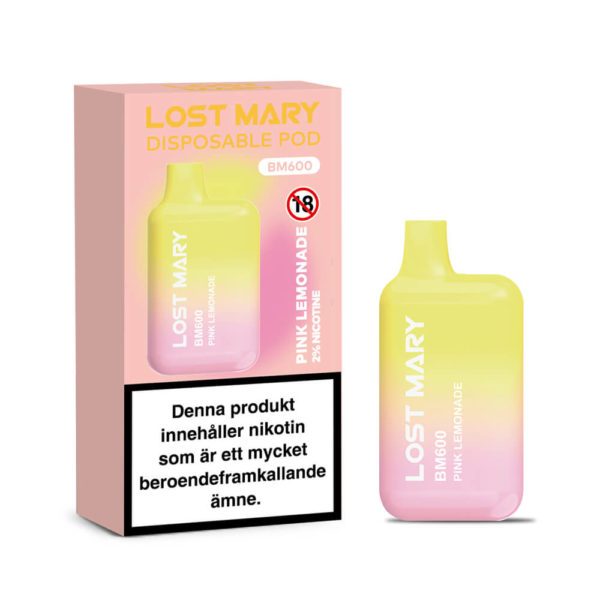 Lost Mary BM600 Mesh Engangs Vape 20mg pink lemonade
