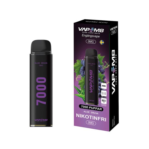 VapeM8-VM7000-engangs-vape-nikotinfri-Aloe-Druva