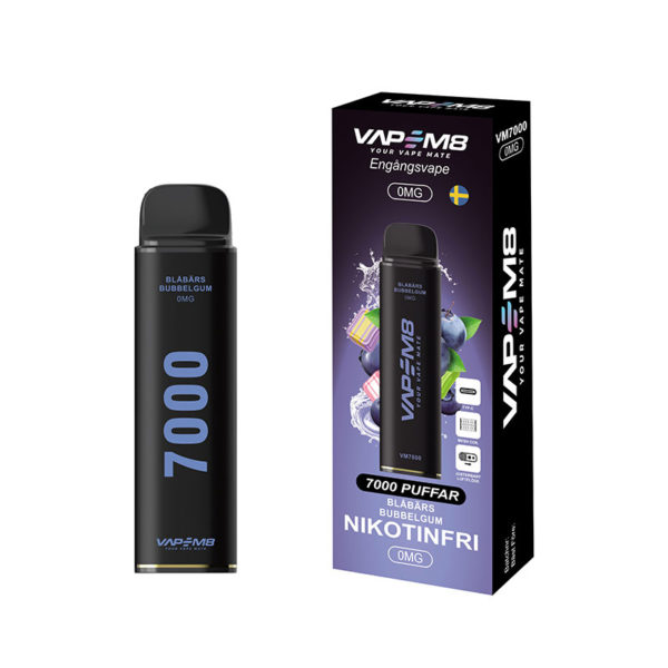 VapeM8-VM7000-engangs-vape-nikotinfri-Blabar-Bubbelgum