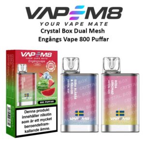 VapeM8-Crystal-Box-Dual-Mesh-engångs vape