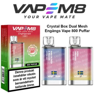 VapeM8-Crystal-Box-Dual-Mesh-engångs vapes