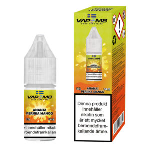VapeM8 E-Juice - Ananas Persika Mango 10ml 14.9mg Nikotinsalt