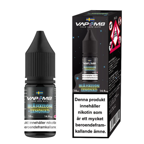 VapeM8 E-Juice - Blå Hallon Lemonad 10ml 14.9mg Nikotinsalt