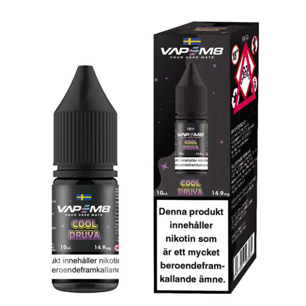 VapeM8 E-Juice - Cool Druva 10ml 14.9mg Nikotinsalt