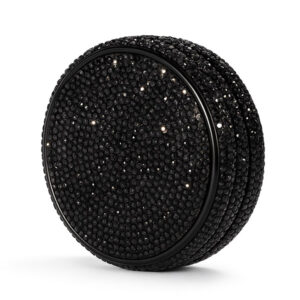 Glitterdosa till vitt snus i svart färg