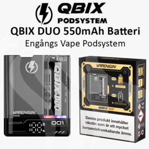 Qbix ENGÅNGS VAPE Pod Duo Batteri med Display 550mAh