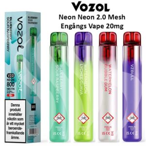 Vozol-Neon-V2-engangs-vape-20mg-mesh-front-sv